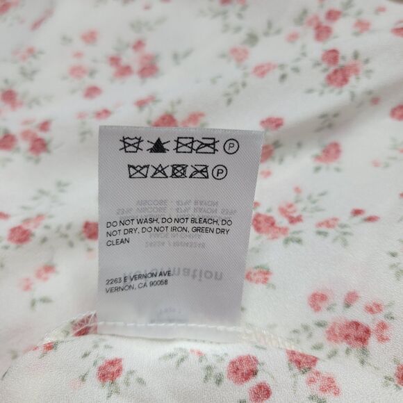 Reformation  Dress Sz 10 Hedy Faux Wrap Excellent Spring Mini Floral Guest Ivory - Picture 13 of 17